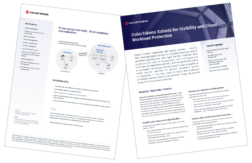 Presentation image for ColorTokens Xshield Solution Brief