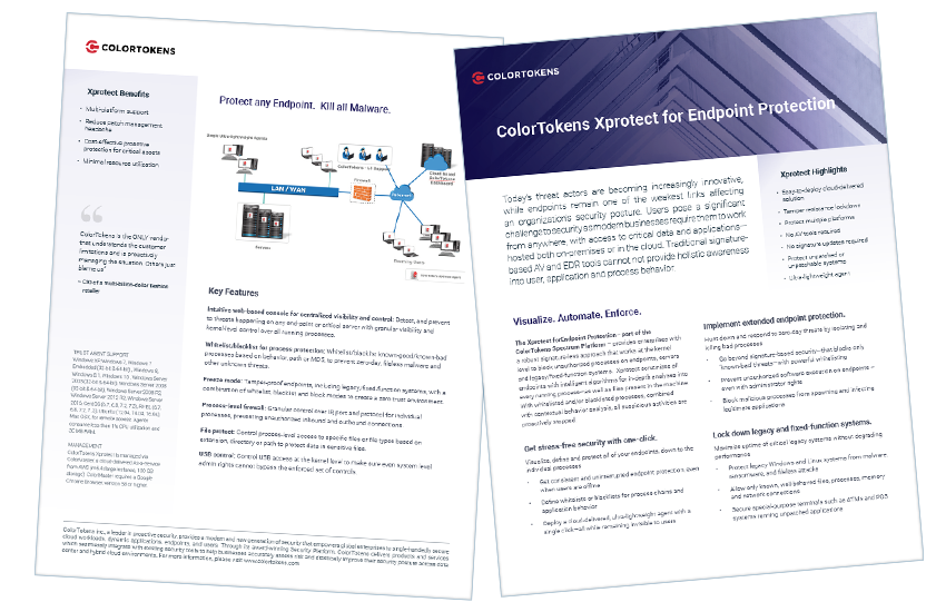 Presentation image for ColorTokens Xprotect Solution Brief