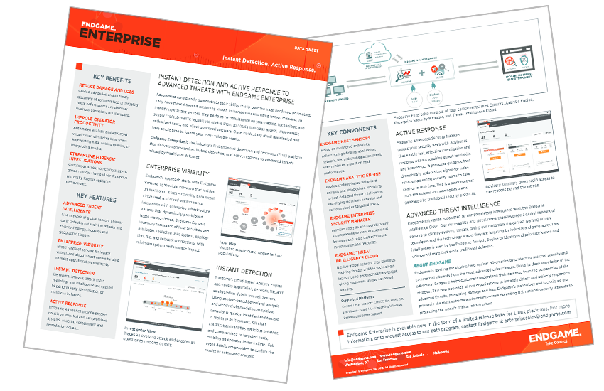 Presentation image for Endgame Enterprise Datasheet